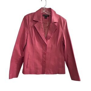 Dialogue Women's‎ Pink Leather Jacket Size M